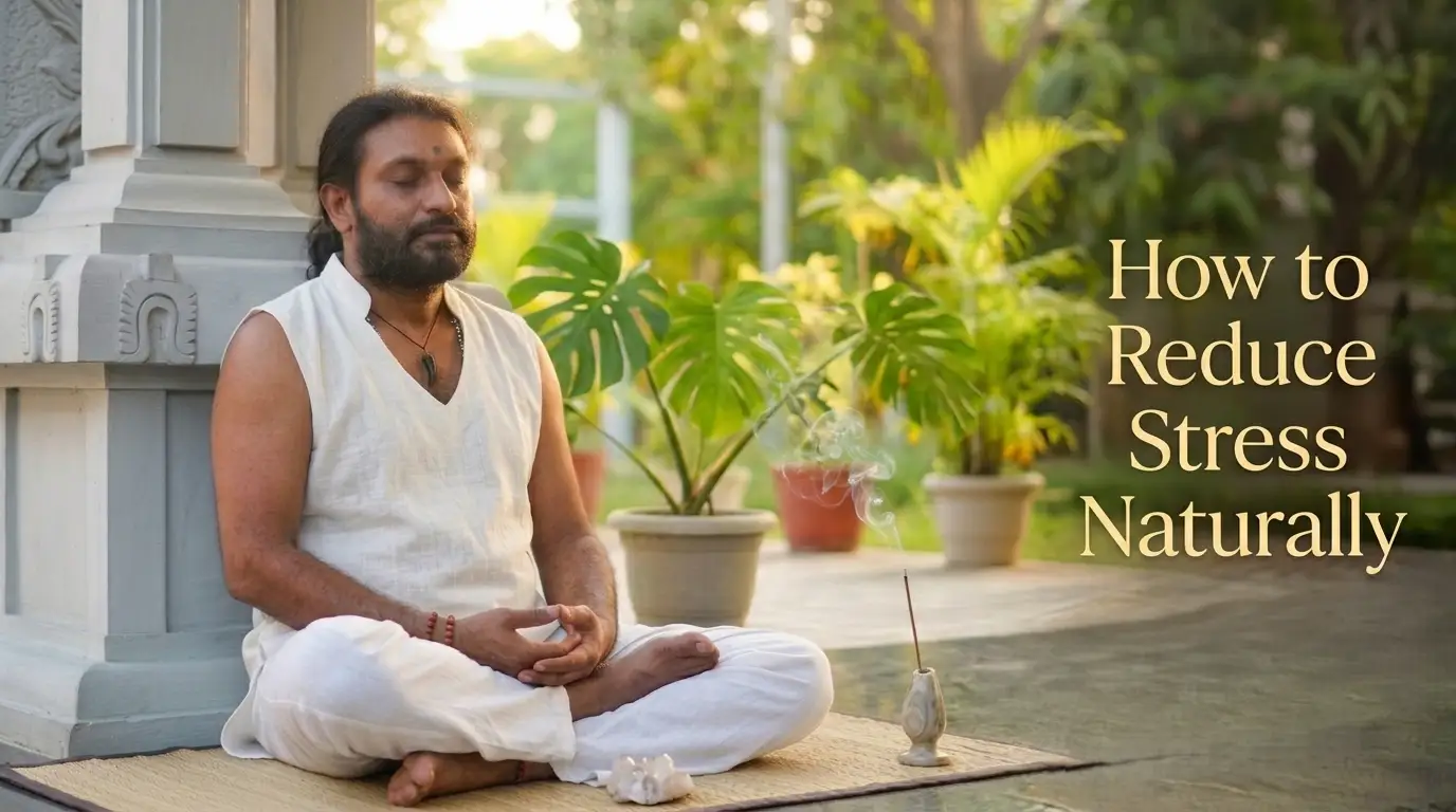 Person practicing simple spiritual techniques like meditation and mindful breathing to reduce stress and calm the mind naturally