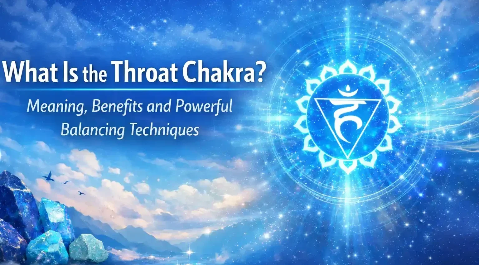 Throat Chakra Vishuddha bright blue energy center for communication and self-expression