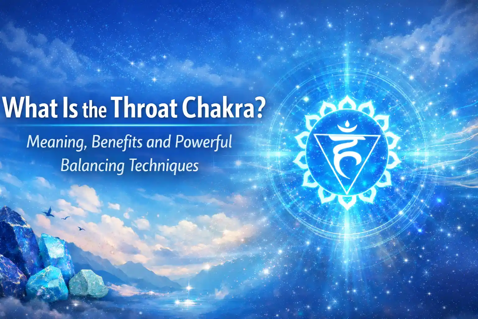 Throat Chakra Vishuddha bright blue energy center for communication and self-expression