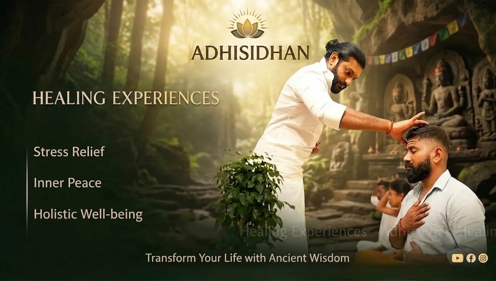 Devotees experiencing spiritual healing and emotional relief during AdhiSidhan session.