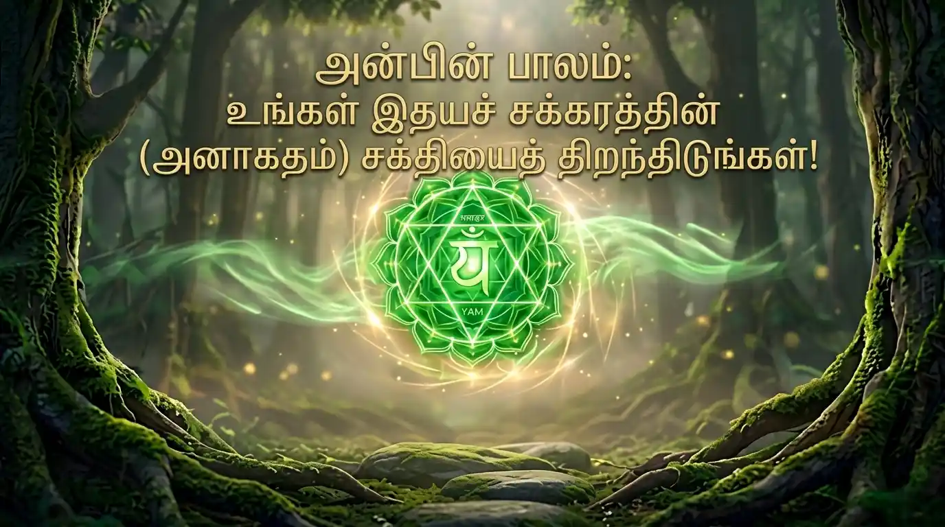 பச்சை நிற ஒளியுடன் கூடிய இதயச் சக்கரம் (அனாகதம்)