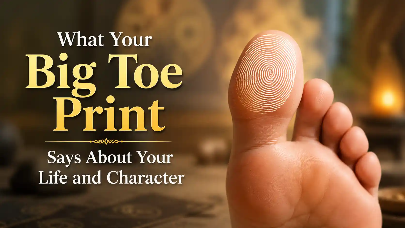 Various big toe print patterns representing traditional interpretations of life and character.