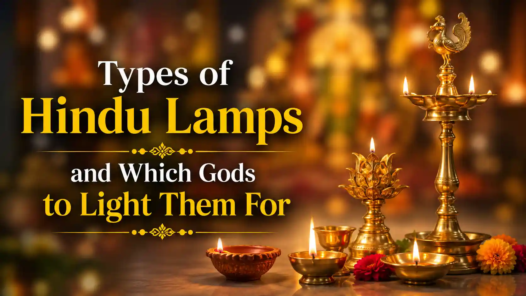 Different Hindu lamps used for worship of various gods