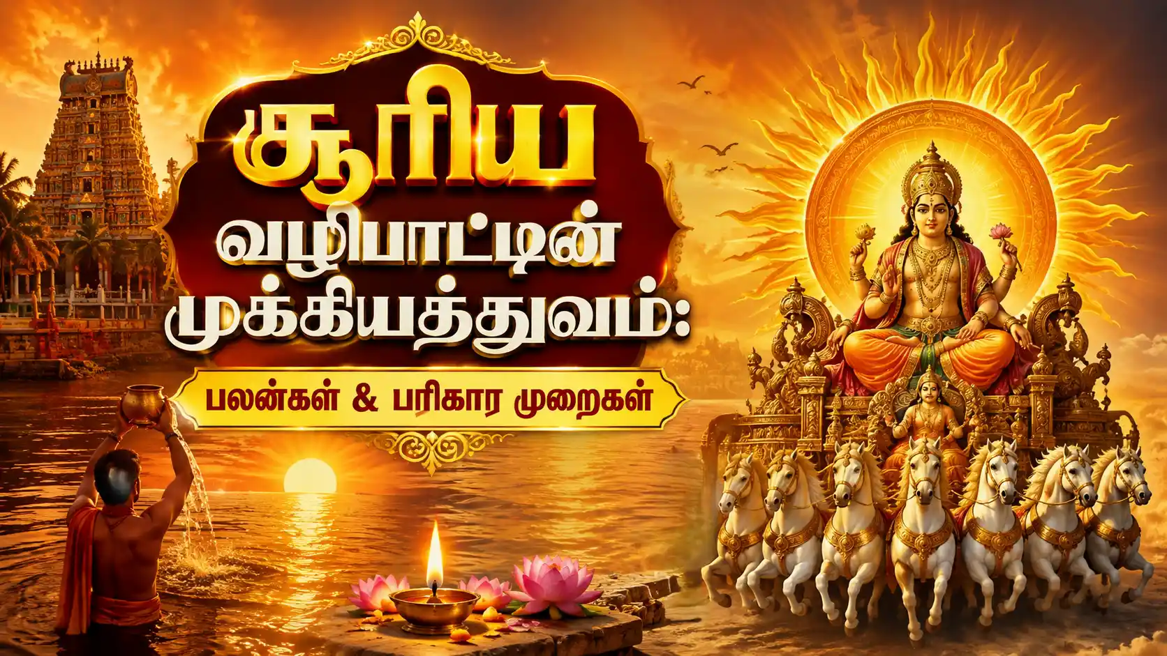 சூரிய உதயத்தில் சூரிய பகவானை வழிபடும் பாரம்பரிய சூரிய வழிபாடு