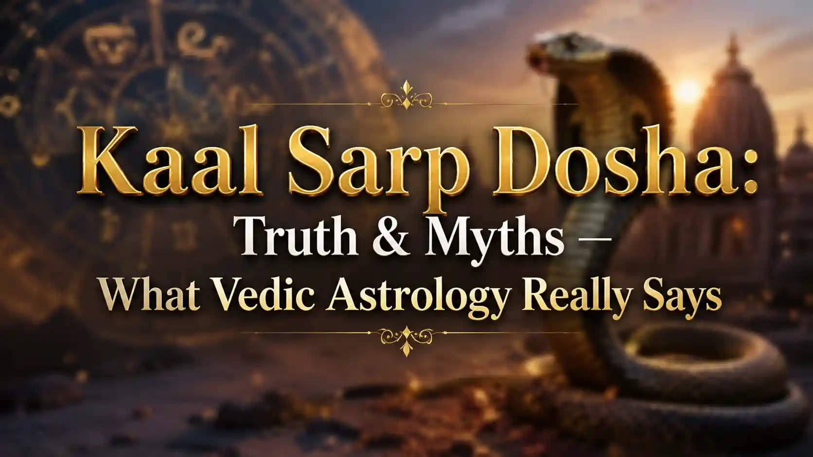 Illustration explaining Kaal Sarp Dosha, Rahu, Ketu, and common astrology myths