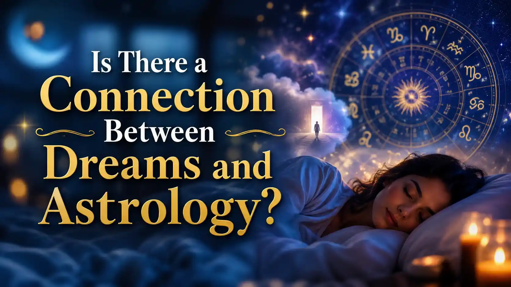 Connection between dreams and astrology with Moon and zodiac symbols