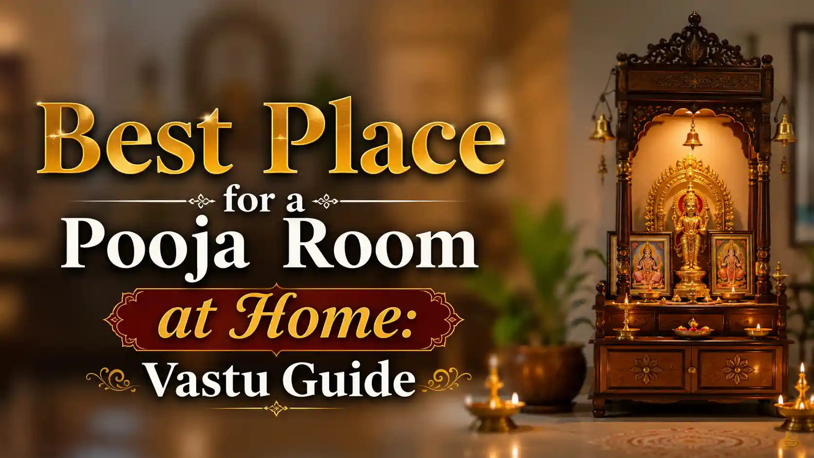 Peaceful pooja room at home with traditional prayer setup