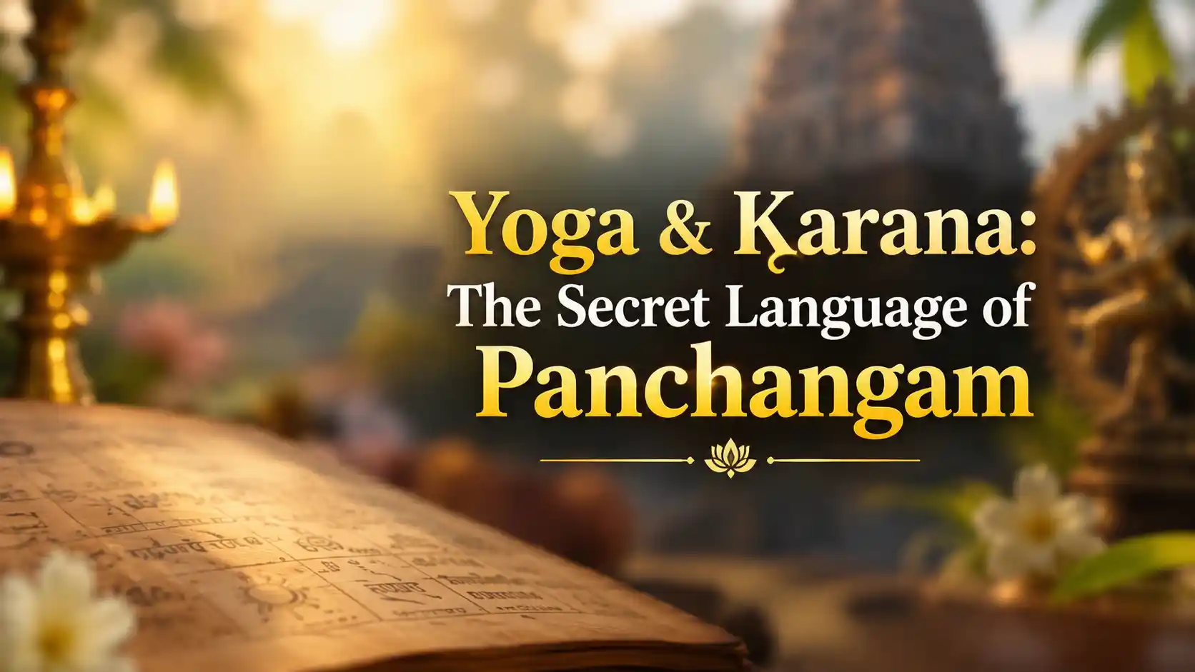 Traditional Panchangam chart displaying Tithi, Nakshatra, Yoga, and Karana