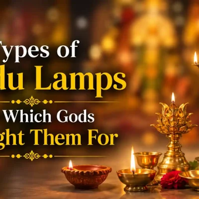 Different Hindu lamps used for worship of various gods