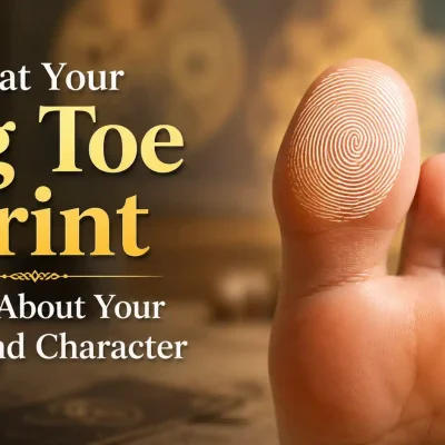 Various big toe print patterns representing traditional interpretations of life and character.