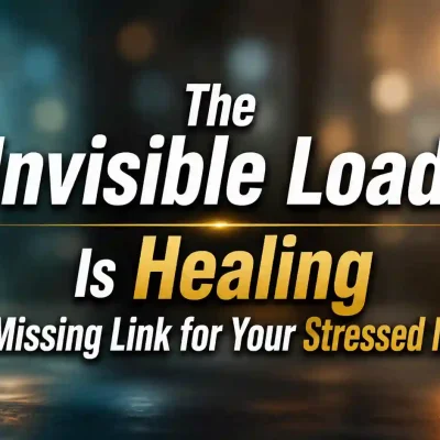 Cinematic blurred background representing emotional healing, stress relief, and nervous system recovery with the blog title.
