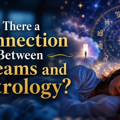 Connection between dreams and astrology with Moon and zodiac symbols