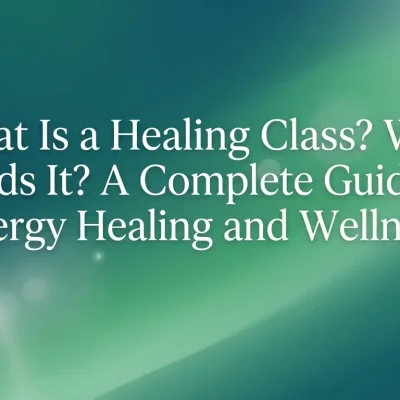 People attending a healing class for stress relief, emotional healing, energy balance, and spiritual wellness.